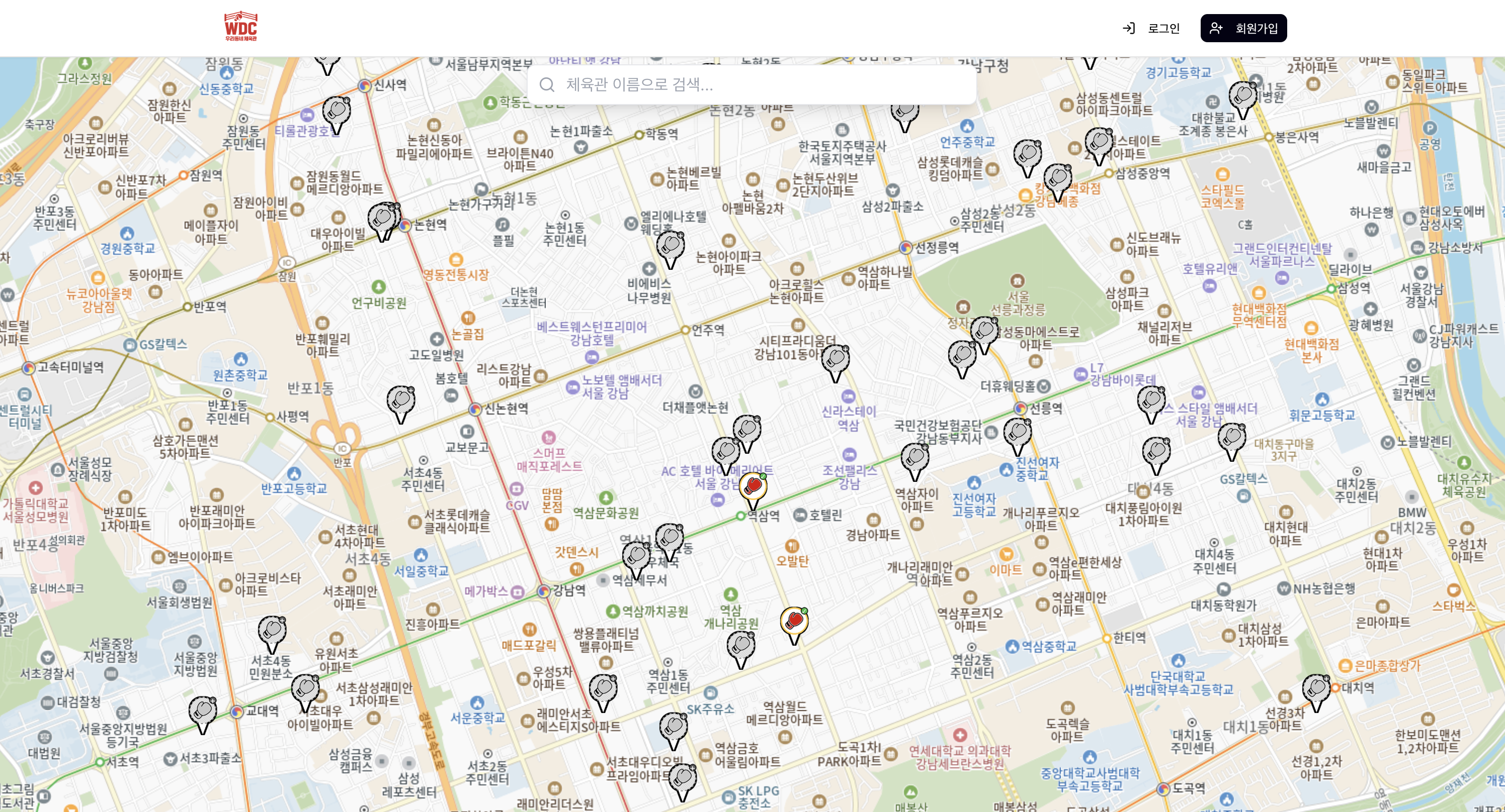 서울 강남 지역 지도
